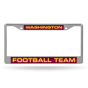 Washington Football Team License Plate Frame Laser Cut Chrome. Laser Frame Casey Distributing